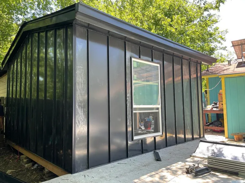 Black standing seam metal wall panels for Metal Roof Installation in Carlstadt